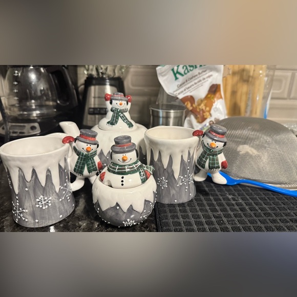 Winter Wonderland Snowman 5pc Teapot Set - Picture 3 of 3